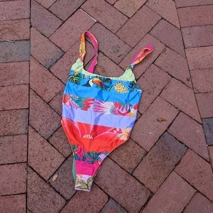 FARM Rio Multicolor Tropical Stripe One-Piece Swimsuit
